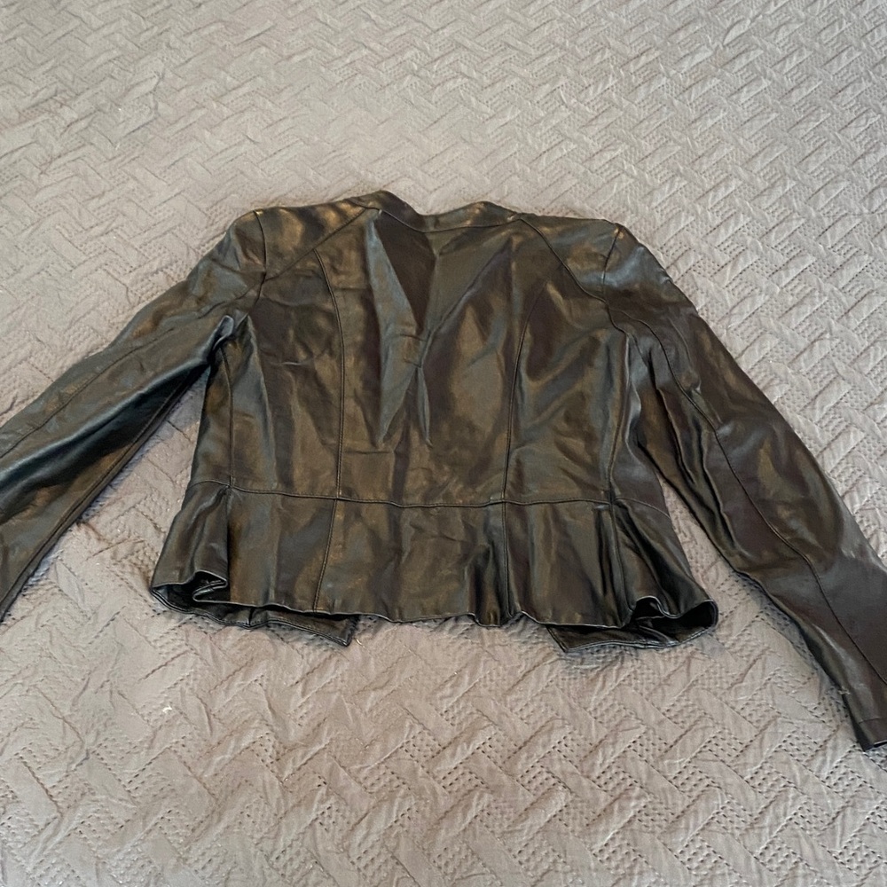 French Connection Dark Leather Jacket - image 6